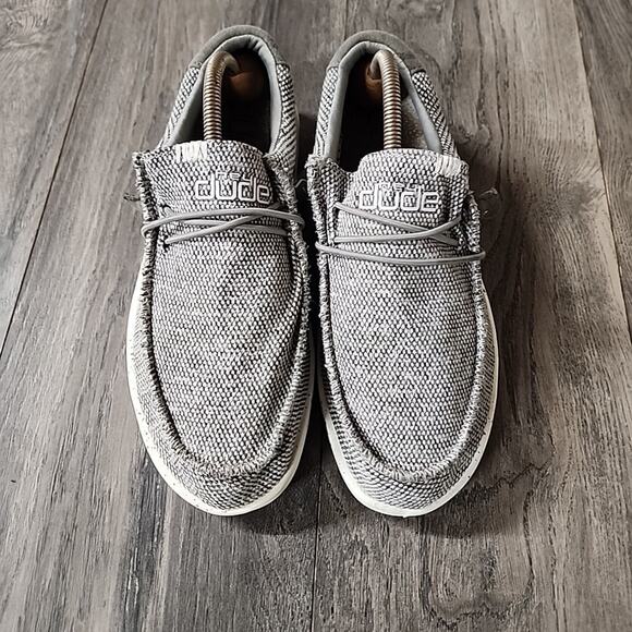 Hey Dude Light Grey Stretch Shoes Size 10 - Picture 6 of 8